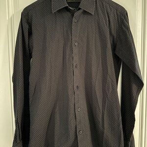 Joseph Abboud - 100% Cotton - Men's Black Polka Dot Shirt